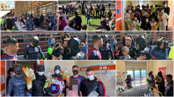 Carabinieri e supereroi per i pazienti pediatrici