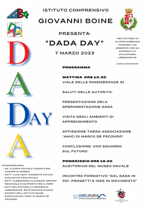 L’Istituto Comprensivo Boine di Imperia presenta il “Dada Day”