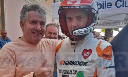 L'ex pilota Domenico Sicilia all'evento di Rallyterapia di Ventimiglia