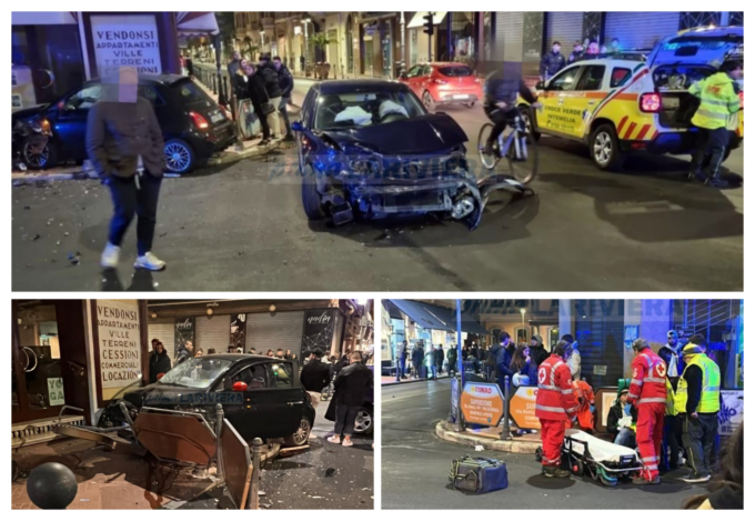 Schianto tra due auto nella notte sull’Aurelia a Bordighera, tre feriti