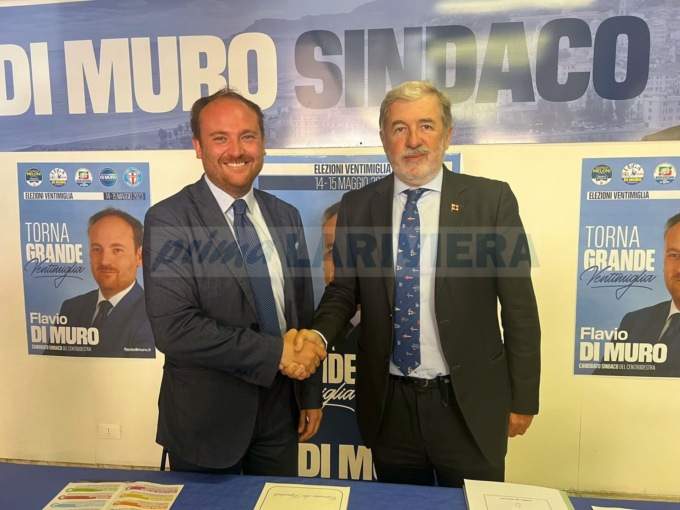 “Il modello Genova a Ventimiglia”, il candidato Di Muro incontra il sindaco Bucci