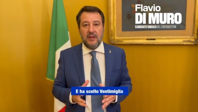 Comunali Ventimiglia: il video endorsement di Salvini al candidato sindaco Flavio Di Muro