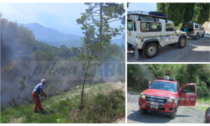 Incendio brucia circa 5mila metri di vegetazione a Ciaixe di Camporosso