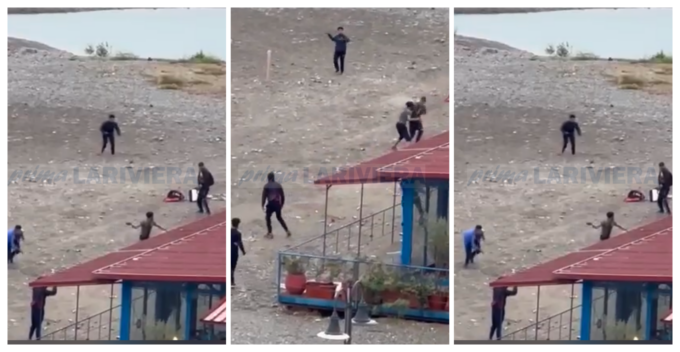 Sassaiola tra stranieri: è il far west alla foce del fiume Roya. Video