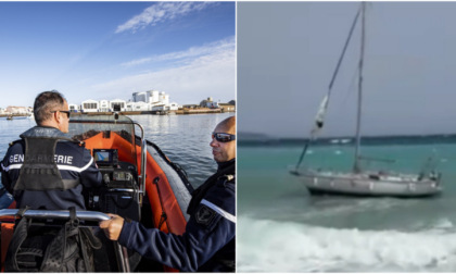 Barca a vela naufragata, il video