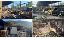Bruciato un magazzino con diverse auto nell'incendio del Roya