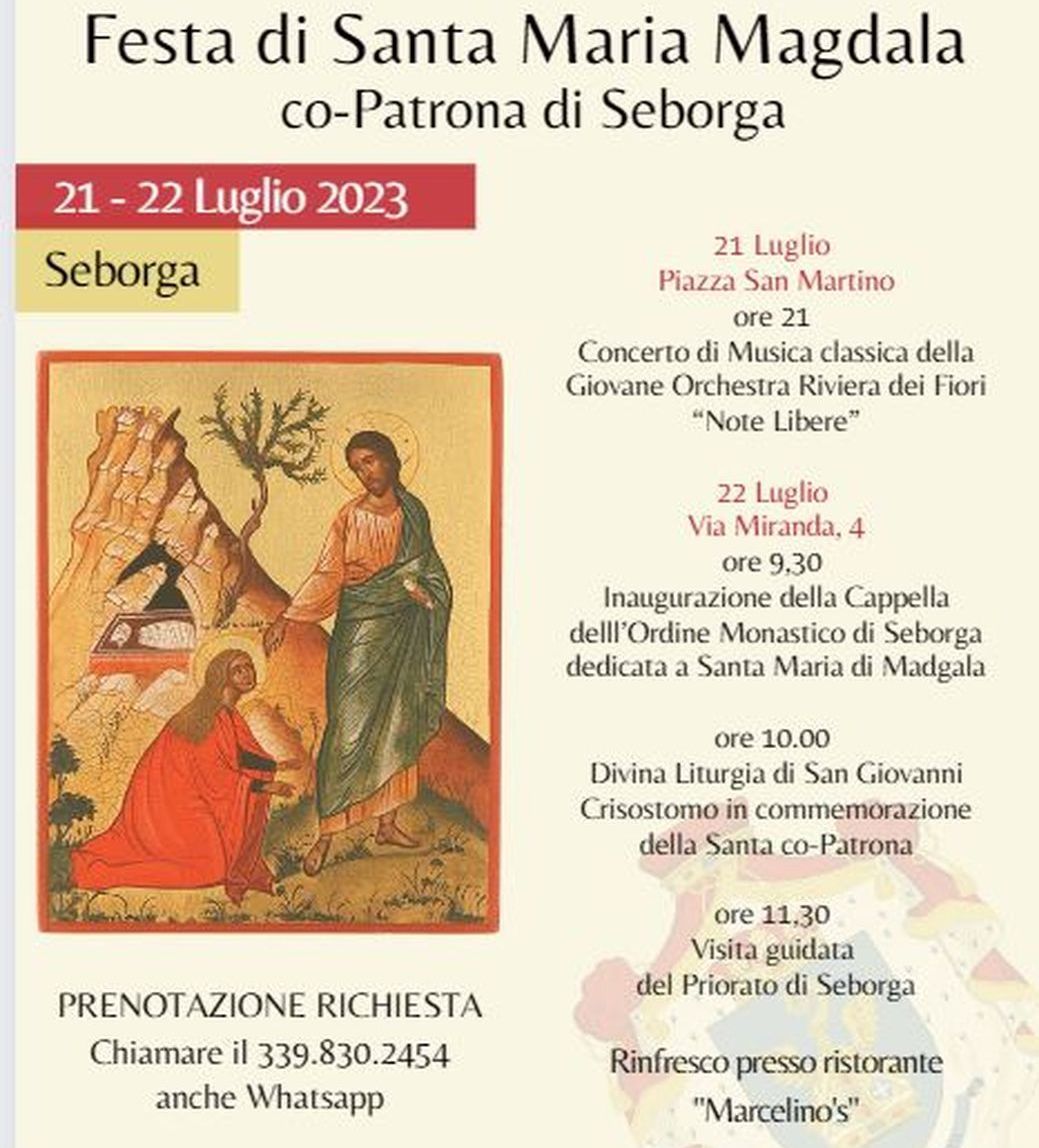 A Seborga la Festa di Santa Maria Magdala e della musica classica