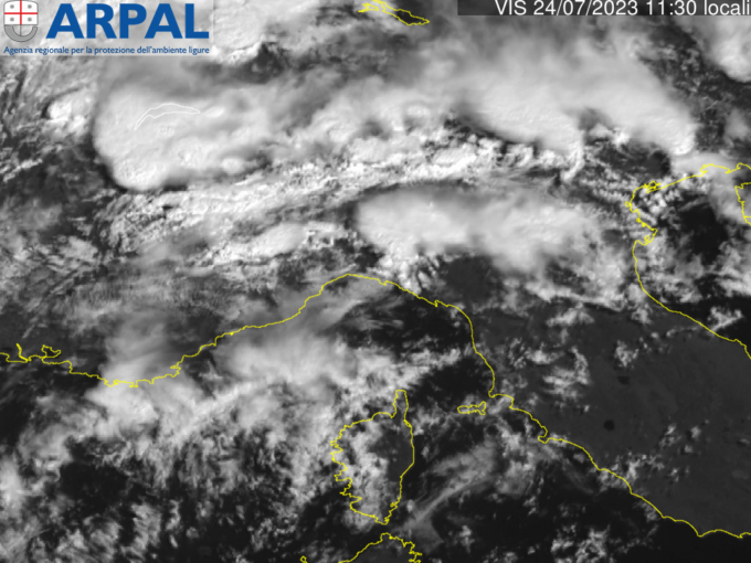 Allerta meteo gialla per temporali. Le previsioni dell’Arpal