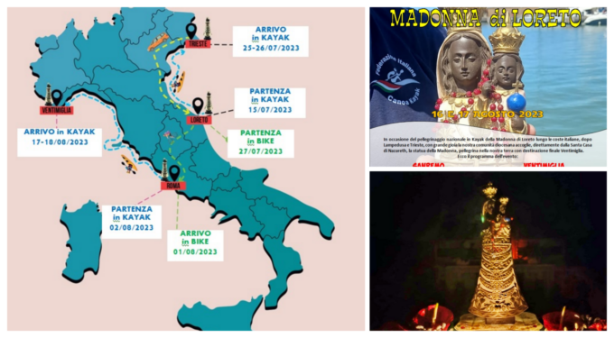 Il viaggio in canoa della Madonna di Loreto a Sanremo e Ventimiglia