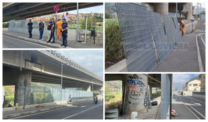 Recinzione in via Tenda per impedire l’accesso dei migranti nel fiume