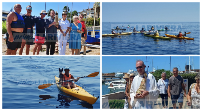 L’immagine della Madonna di Loreto è arrivata in kayak a Sanremo