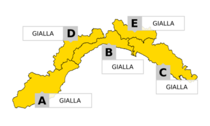 Scatta l'allerta gialla con orari diversificati su tutta la Liguria