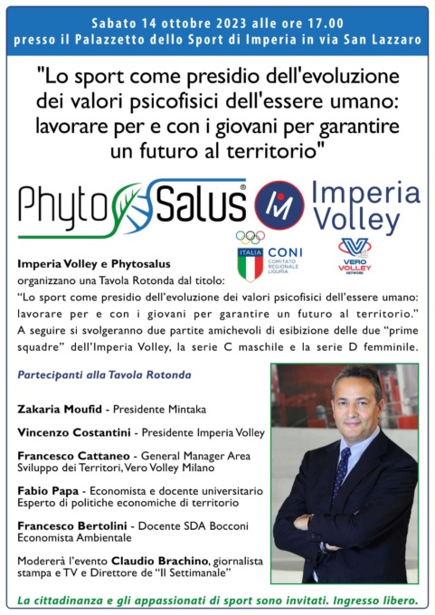 Imperia Volley e PhitoSalus insieme per una tavola rotonda su sport e territorio