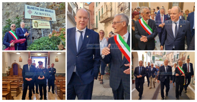 Il Principe Alberto alla cerimonia di ingresso di Olivetta nei Siti storici dei Grimaldi