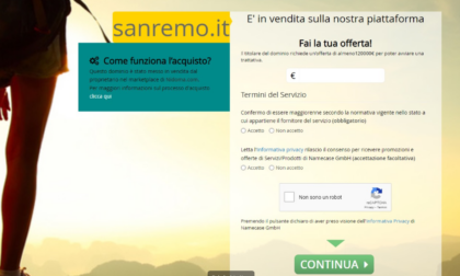 In vendita il dominio Sanremo.it offerta minima 120mila euro