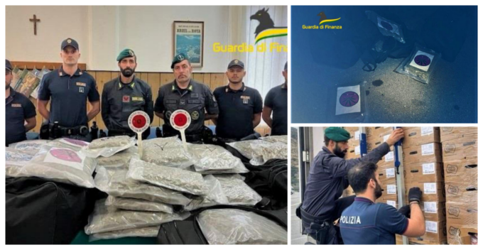 Sequestrato dalla Finanza un carico di 153 kg di marijuana