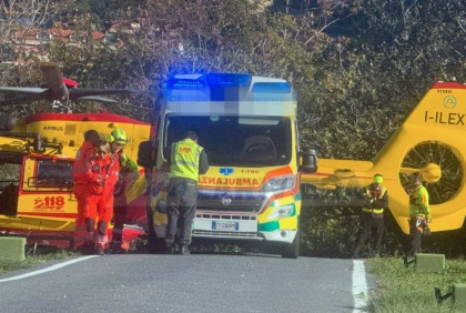 Ciclista cade ad Apricale. Trasportato in elicottero al Santa Corona