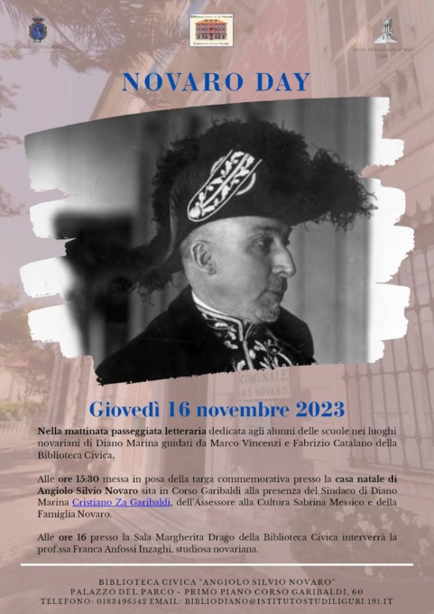 “Novaro Day”: Diano Marina ricorda l’illustre scrittore Angiolo Silvio Novaro