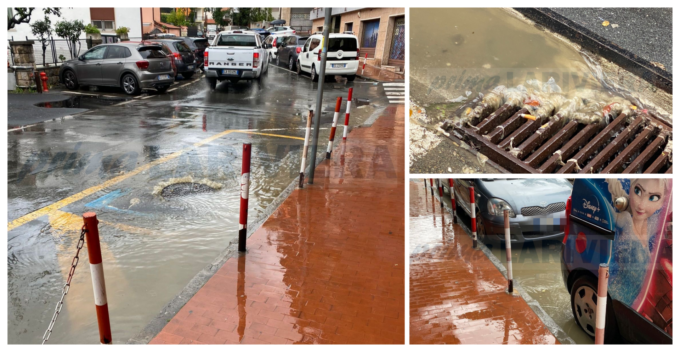 In strada San Martino la fogna si riversa sull’asfalto, la denuncia degli abitanti