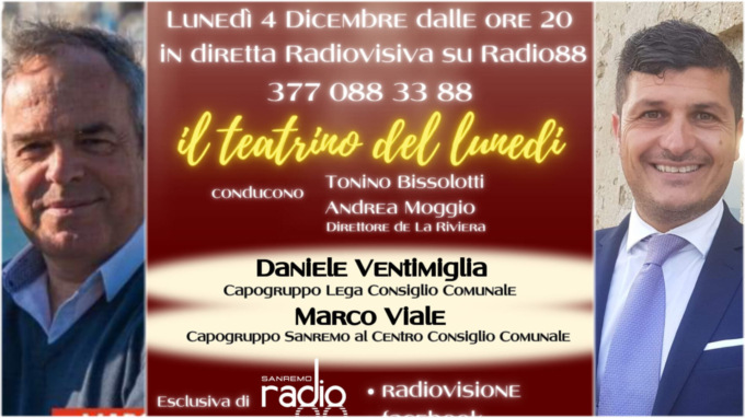 Daniele Ventimiglia e Marco Viale ospiti questa sera al Teatrino del Lunedì