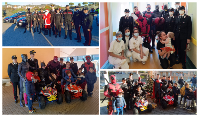 Carabinieri e supereroi regalano un sorriso ai bambini in ospedale