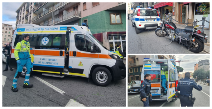 Scontro tra un’Harley e un’auto fuori dalla galleria, ferito motociclista