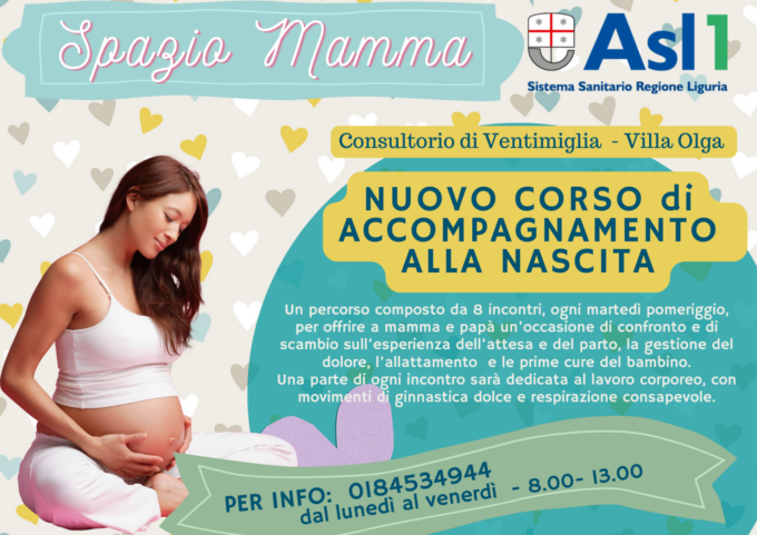 Dal 5 marzo tornano i corsi di accompagnamento alla nascita nell’intemelio