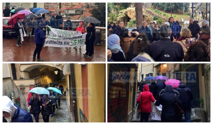 Decine in piazza per salvare gli alberi del giardino curato da Libereso Guglielmi a Sanremo