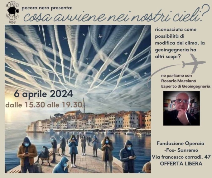 Rosario Marcianò e le scie chimiche: un convegno alla Federazione operaia di Sanremo