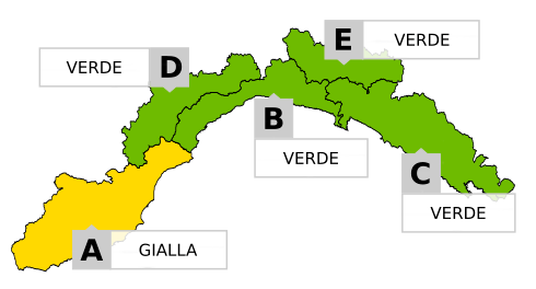 Allerta Gialla: gli aggiornamenti nel Ponente Ligure