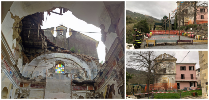 Crollato il tetto dell’oratorio di Molini di Prelà, sfiorata la tragedia