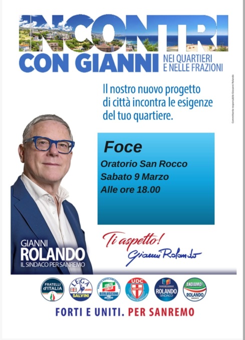 Gianni Rolando: il candidato sindaco si presenta oggi alla cittadinanza