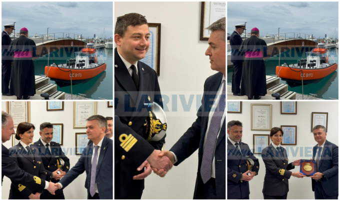 Il viceministro Rixi inaugura nuovo mezzo della guardia costiera a Ventimiglia