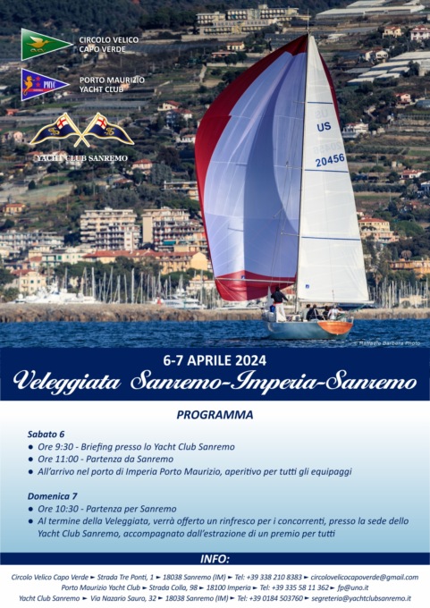 Veleggiata Sanremo-Imperia-Sanremo il prossimo weekend