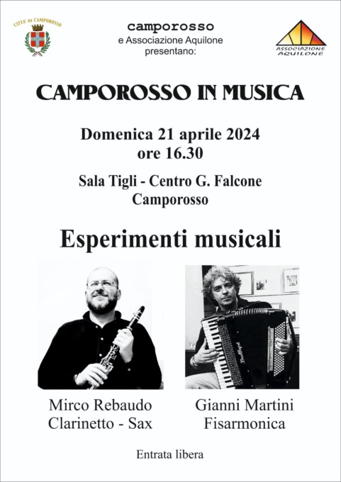 Domenica 21 aprile nuovo appuntamento per la coinvolgente rassegna Camporosso in Musica