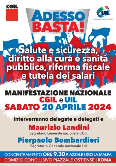 Sicurezza sul lavoro, sanità e riforme: mille rappresentanti di Cgil e Uil a Roma