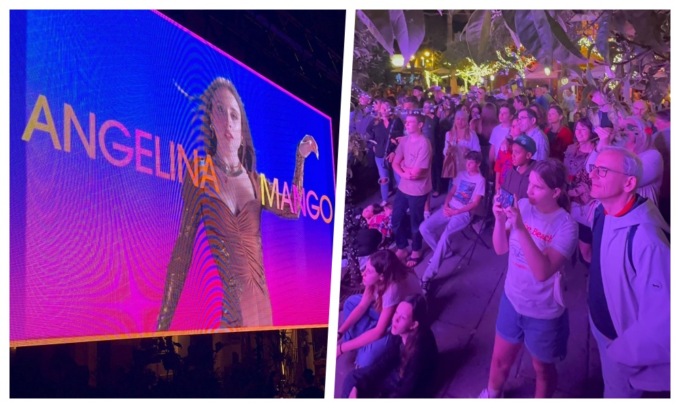 Tanta gente in Piazza Bresca con Rolando per la finale di Eurovision