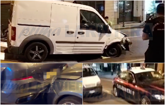 Furgone “impazzito” di schianta contro le auto in sosta a Sanremo