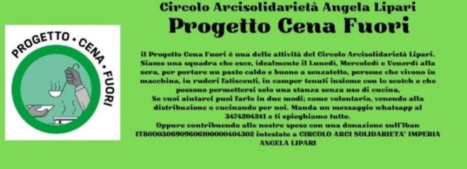 Arci: avviato il progetto ‘Cena Fuori’