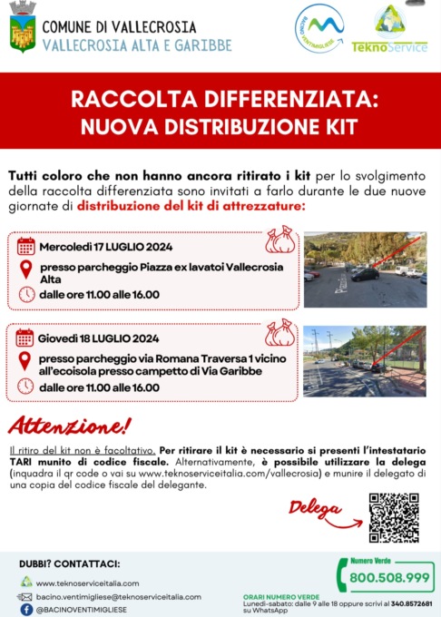 Al via la nuova distribuzione dei kit per la differenziata