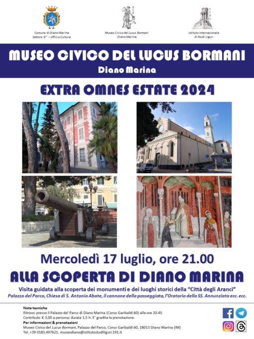 Nuovo appuntamento serale con “Alla scoperta di Diano Marina”