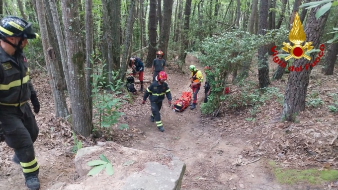 Soccorso un biker ferito tra Perinaldo e San Romolo