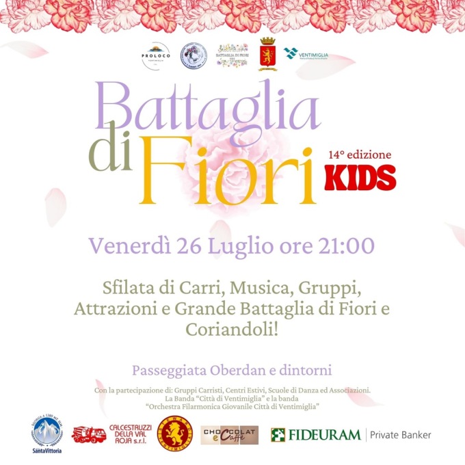 Tutto pronto per la 14esima ‘Battaglia dei Fiori Kids’