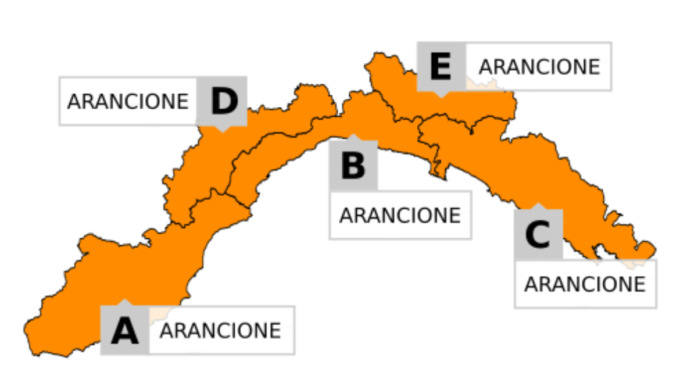 Scatta l’allerta arancione in provincia di Imperia
