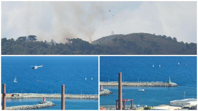 Incendio di sterpaglie nelle alture di Imperia