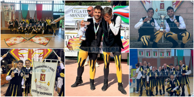 Sbandieratori e musici di Ventimiglia promossi in serie A ai nazionali di Gallicano