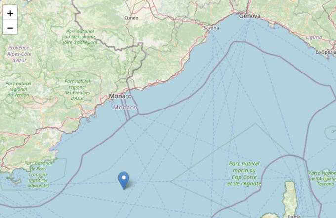 Scossa di terremoto nel mare di Corsica avvertita anche nell’Imperiese