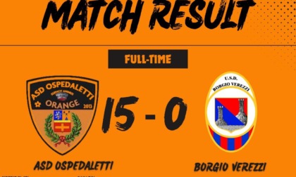 Goleada dell'Ospedaletti che vince 15-0 contro il Borgio Verezzi