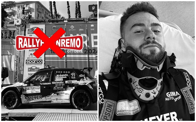 La versione di Federico Gangi dopo lo schianto al Rallye Sanremo: “Weekend iniziato male e finito peggio”