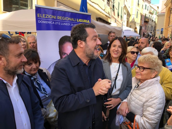 Salvini a Imperia: “In Liguria voto anticipato per incursione della magistratura”
